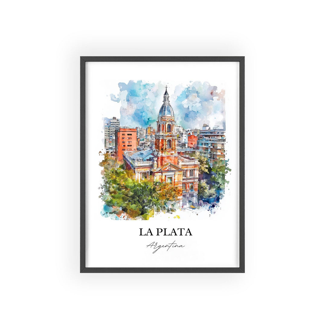 La Plata Argentina Wall Art, Buenos Aires Print, Argentina Watercolor Art, La Plata Gift, Travel Print, Travel Poster, Housewarming Gift