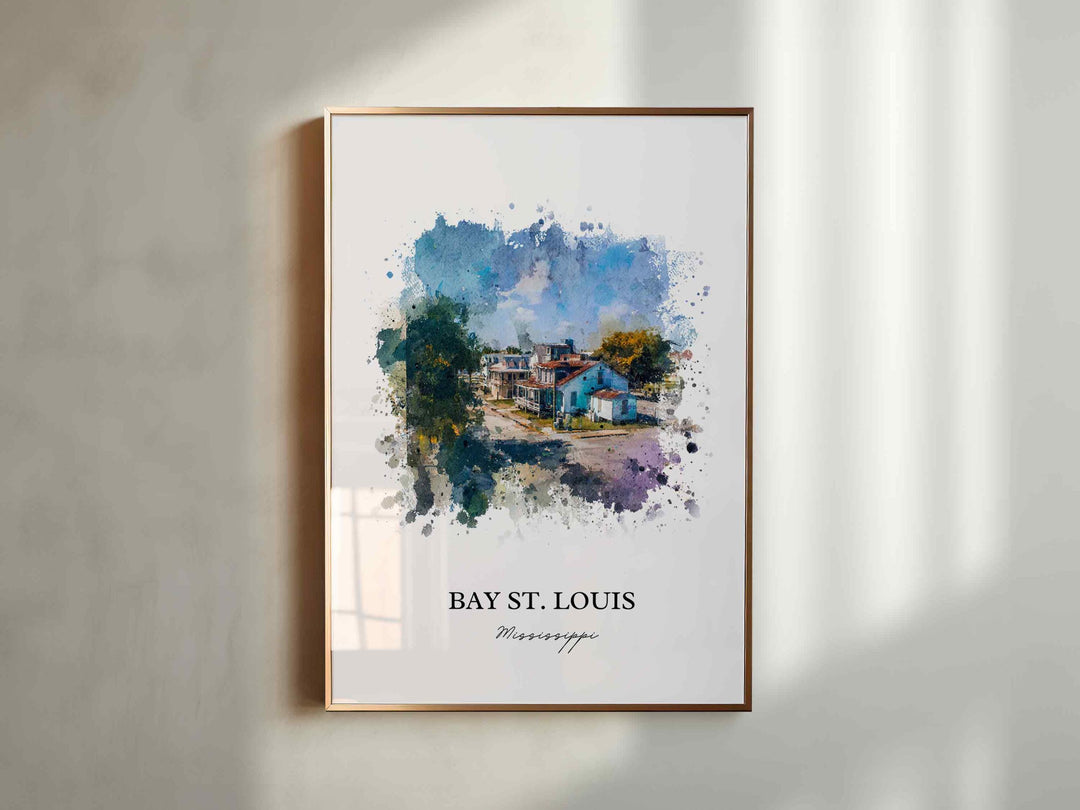 Bay St. Louis, Mississippi – Watercolor Art Print