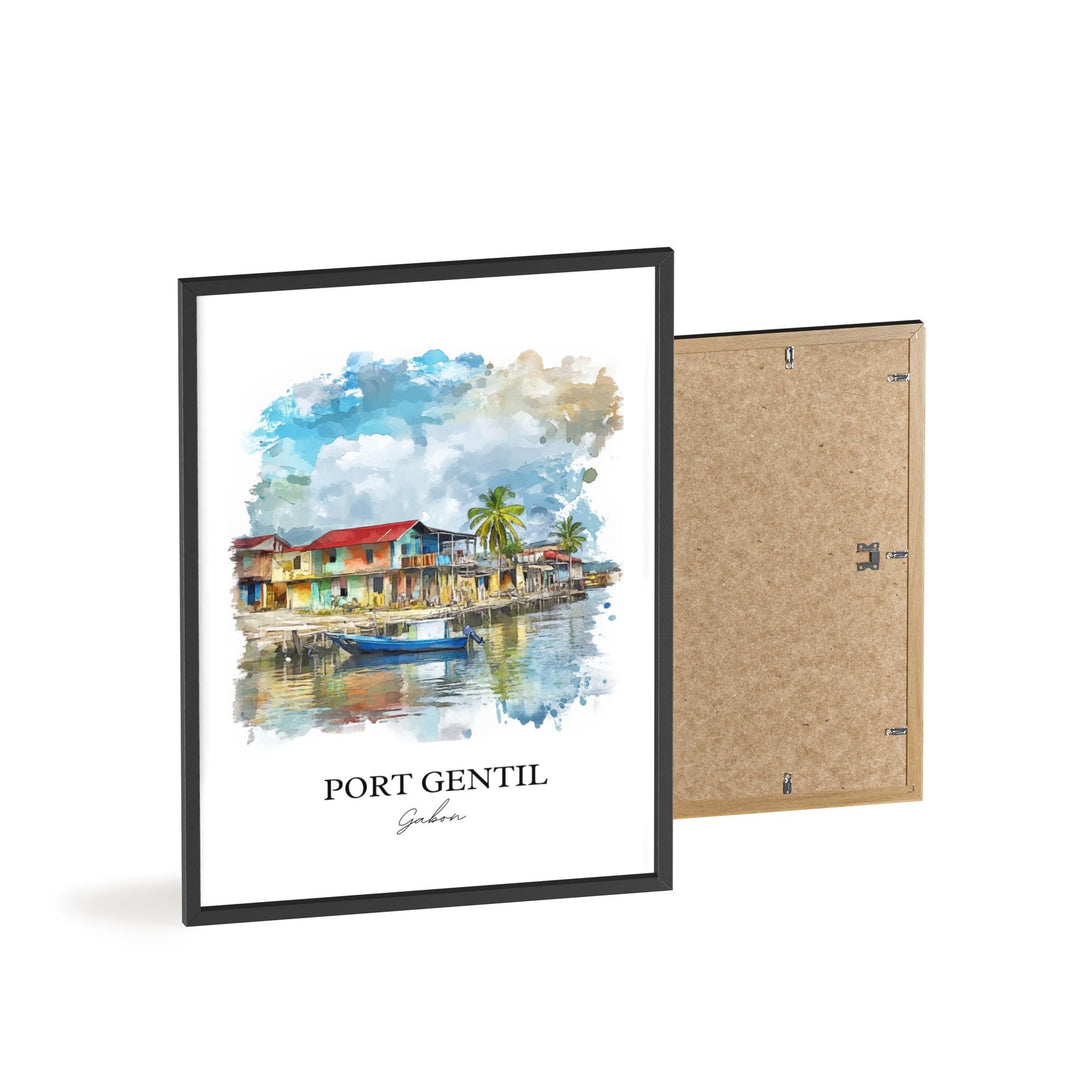 Port-Gentil, Gabon – Watercolor Art Print
