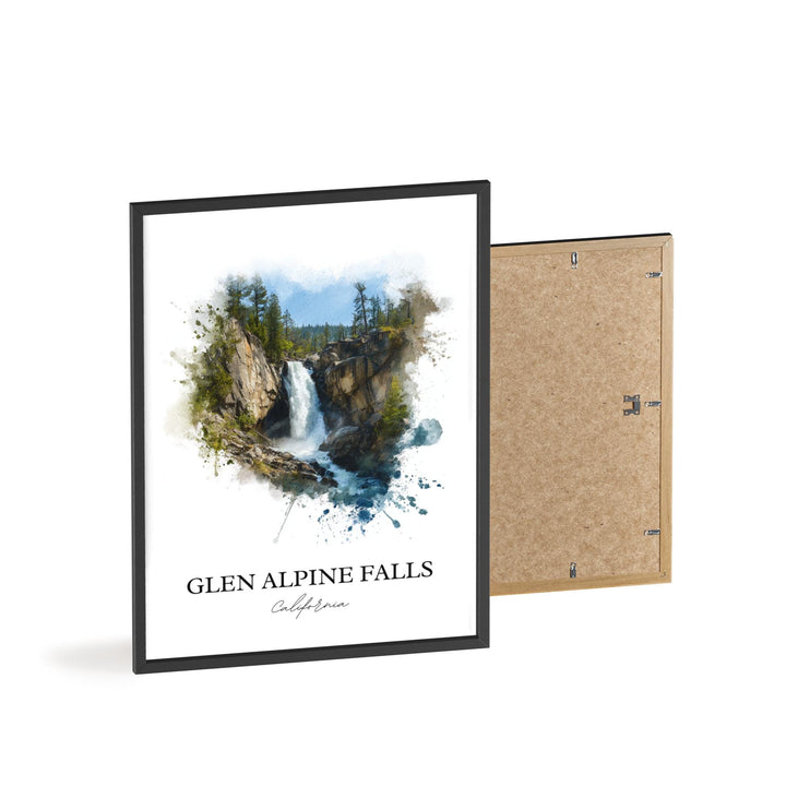 Glen Alpine Falls Wall Art, Lake Tahoe Print, California Watercolor, Glen Alpine Falls Gift, Travel Print, Travel Poster, Housewarming Gift