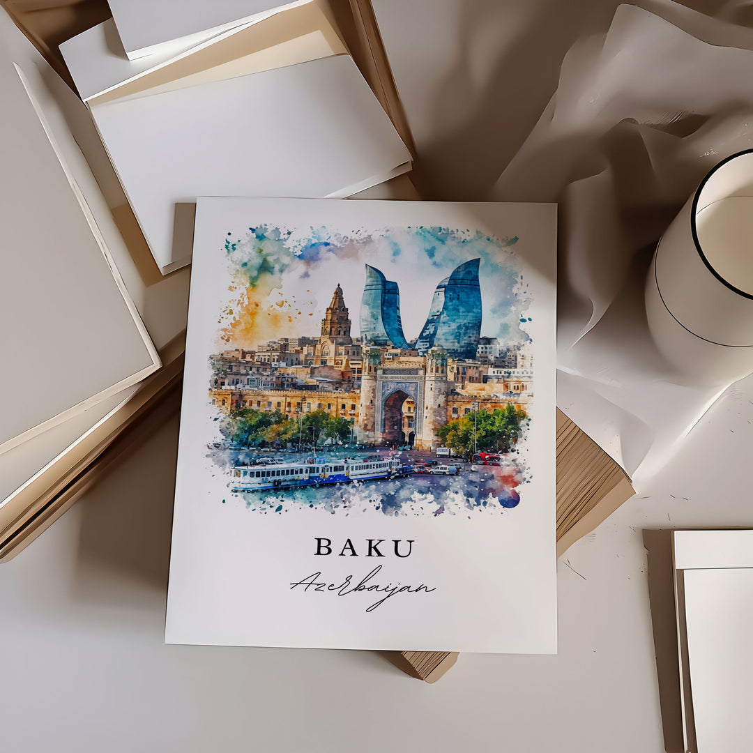 Baku Wall Art - Azerbaijan Print