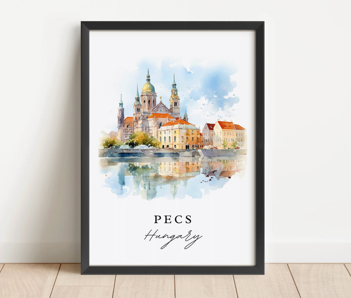 Pecs Hungary wall art - Hungary, Pecs poster, Pecs Wedding gift, Hungarian Birthday present, Custom Text, Personalized Gift