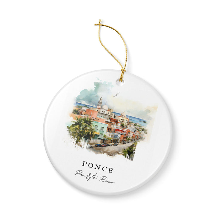 Ponce Puerto Rico Ornament: Unique Ponce Souvenir, Ponce Xmas Decor, and Authentic Puerto Rico Gift