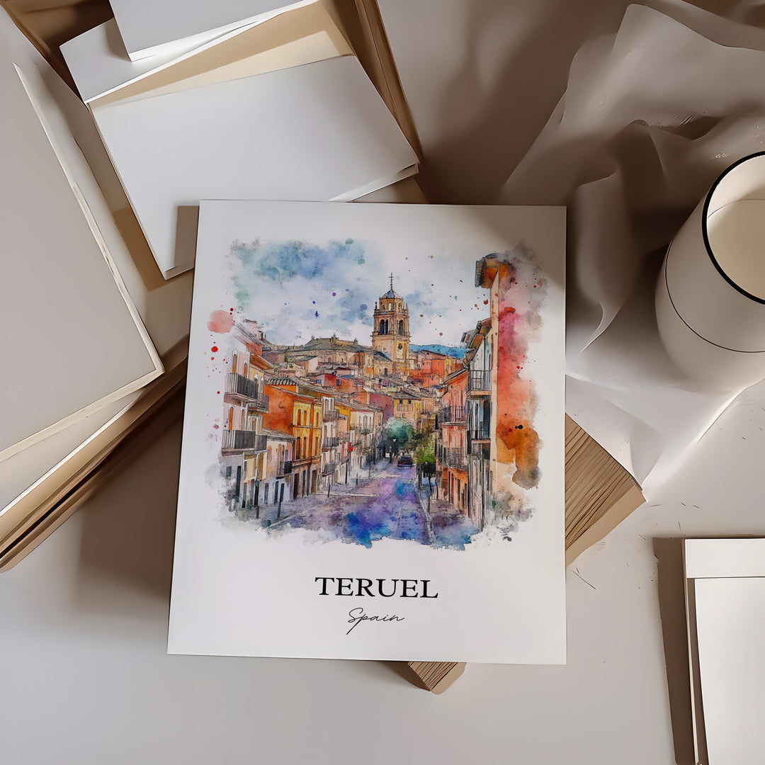 Teruel Spain Travel Print Wall Art Teruel Wall Hanging Home Décor Aragon Region Gift Art Lovers Spain Art Lover Gift Teruel Poster