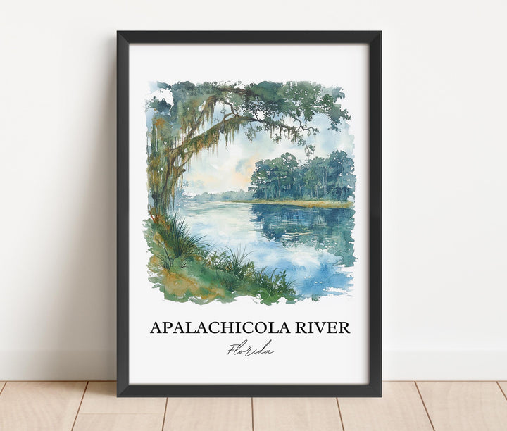 Apalachicola River Wall Art, Apalachicola Print, Florida Watercolor, Apalachicola River Gift, Travel Print, Travel Poster, Housewarming Gift
