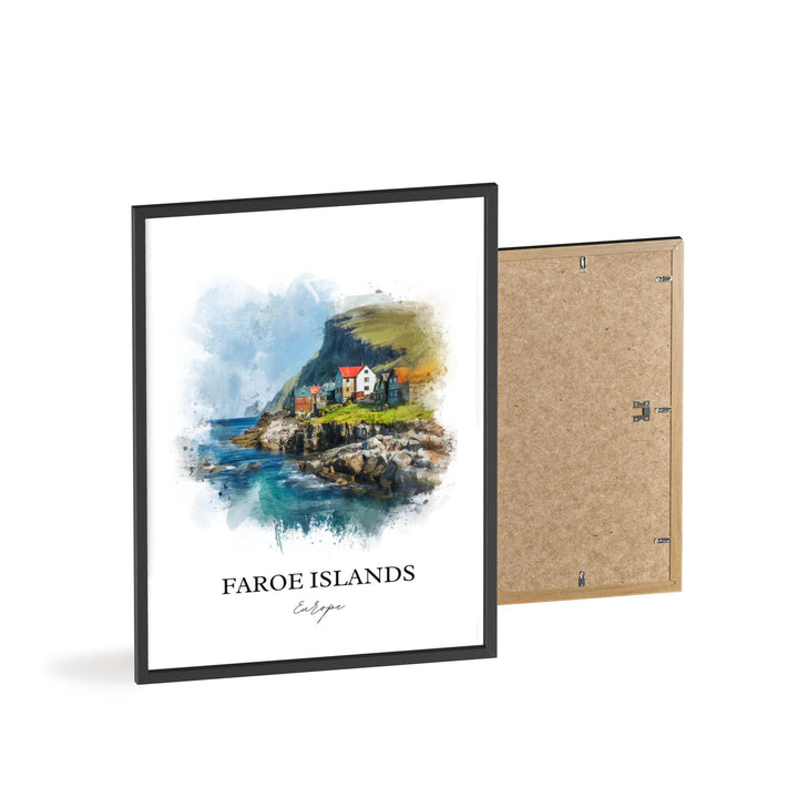 Faroe Islands Wall Art, Denmark Print, Faroe Islands Watercolor Art, Faroe Islands Gift, Travel Print, Travel Poster, Housewarming Gift