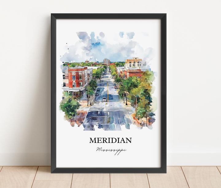 Meridian MS Art, Lauderdale County Print, Mississippi Artwork, Meridian Mississippi Gift, Travel Print, Travel Poster, Housewarming Gift