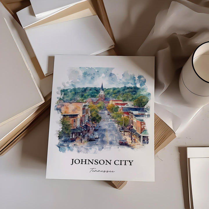 Johnson City TN Wall Art, Winged Deer Park Print, Tennessee Artwork, Johnson City Gift, Travel Print, Travel Poster, Housewarming Gift