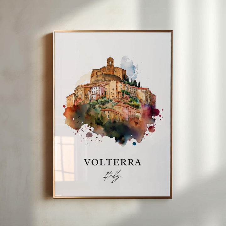 Volterra Italy wall art - Italy, Volterra poster, Volterra gift, Volterra Italia Birthday present, Custom Text, Personalised Gift