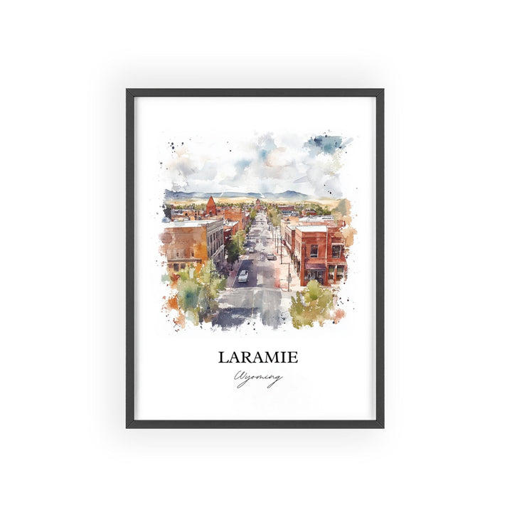 Laramie WY Wall Art, Albany County WY Print, Wyoming Watercolor Art, Laramie Wyoming Gift, Travel Print, Travel Poster, Housewarming Gift
