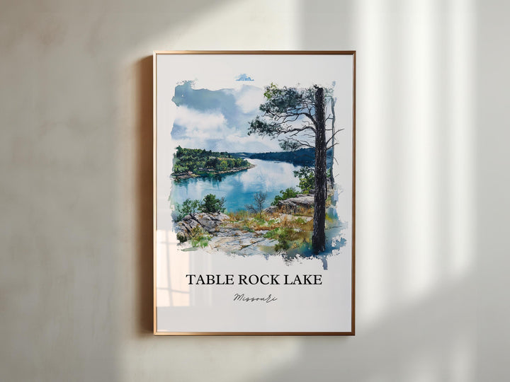 Table Rock Lake Wall Art, Ozarks Print, Lake of the Ozarks Watercolor, Table Rock Lake Gift, Travel Print, Travel Poster, Housewarming Gift