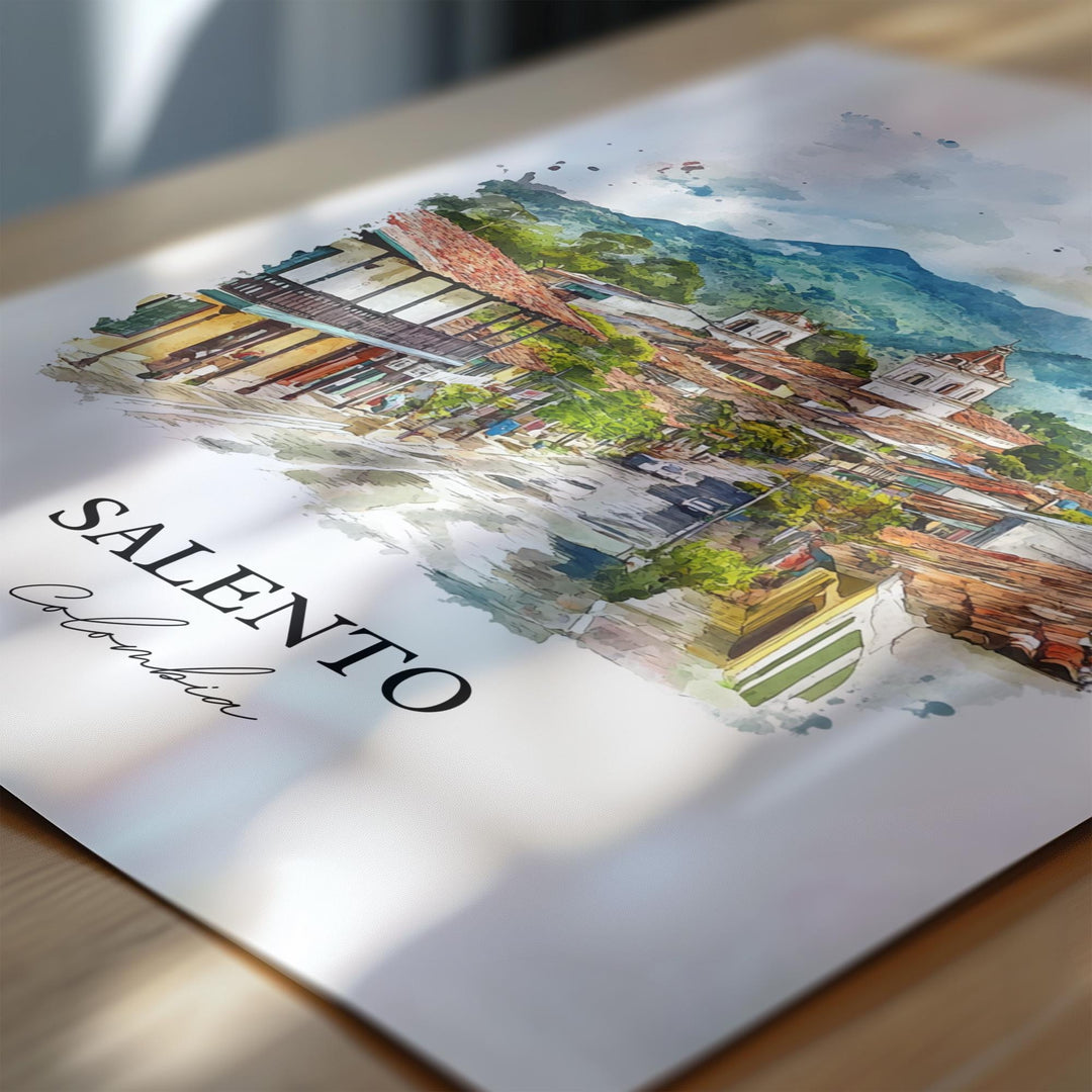 Salento Colombia Wall Art, Bogotá Print, Colombia Watercolor Art, Salento Colombia Gift, Travel Print, Travel Poster, Housewarming Gift