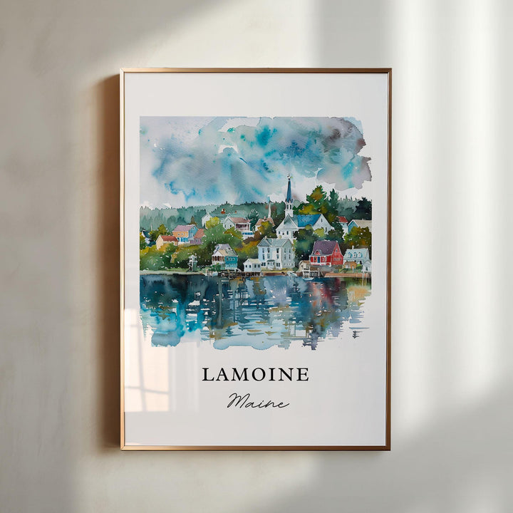 Lamoine Maine Wall Art, Hancock Maine Print, Lamoine Watercolor Art, Lamoine Gift,
