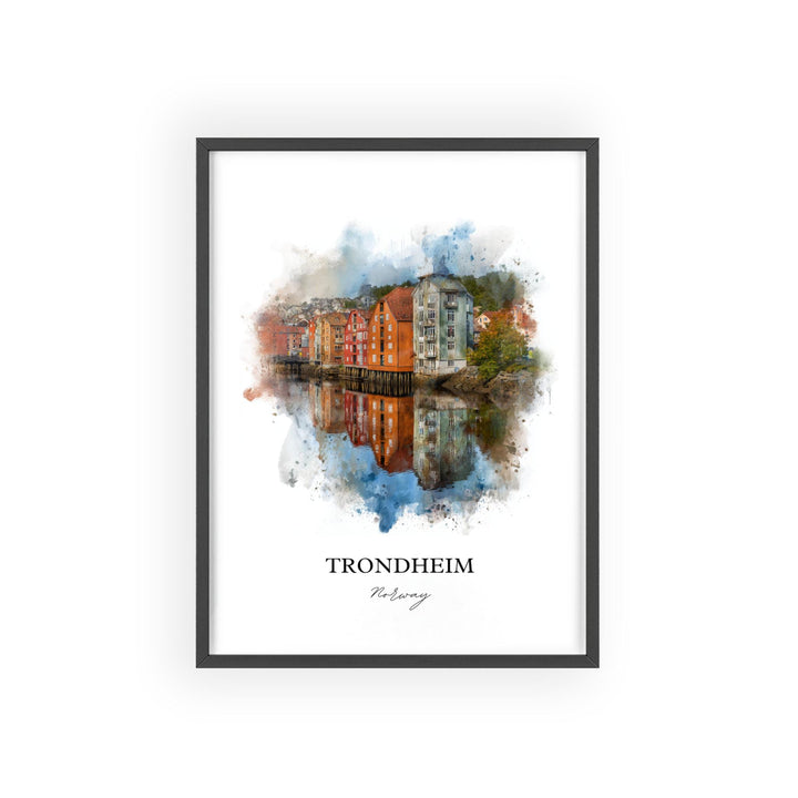 Trondheim, Norway – Watercolor Art Print
