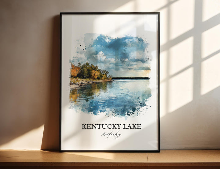 Kentucky Lake Wall Art, Grand Rivers KY Print, Kentucky Watercolor Art, Kentucky Lake Gift, Travel Print, Travel Poster, Housewarming Gift