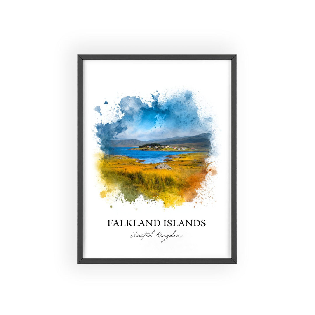 Falkland Islands Art, Islas Malvinas Print, UK Artwork, Falkland Islands Gift, Falkland Travel Print, Travel Poster, Housewarming Gift