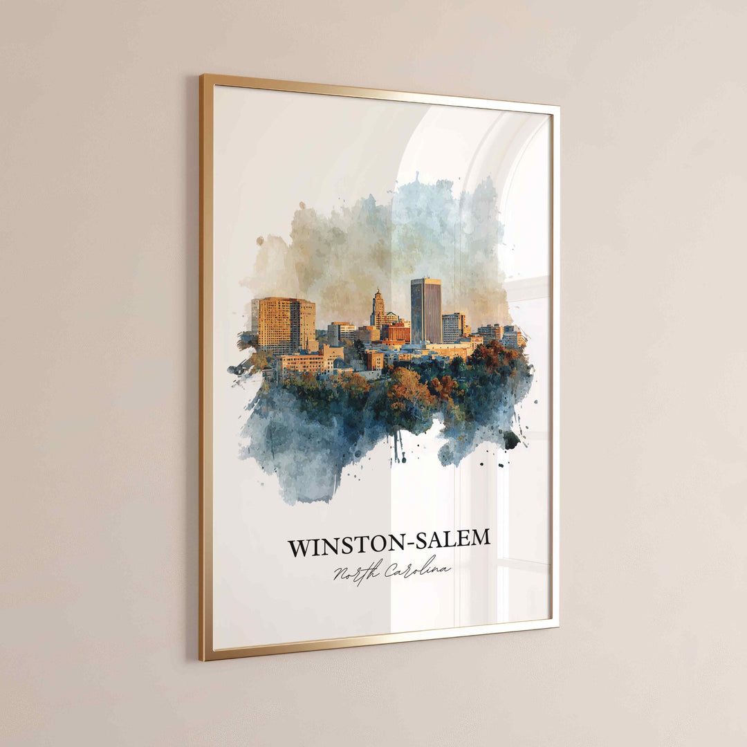 Winston-Salem, North Carolina – Watercolor Art Print
