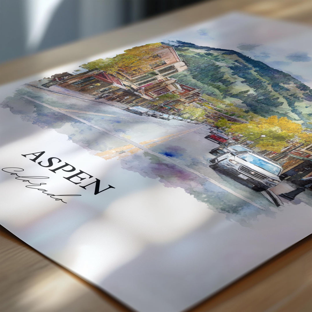 Aspen, Colorado, USA – Watercolor Art Print