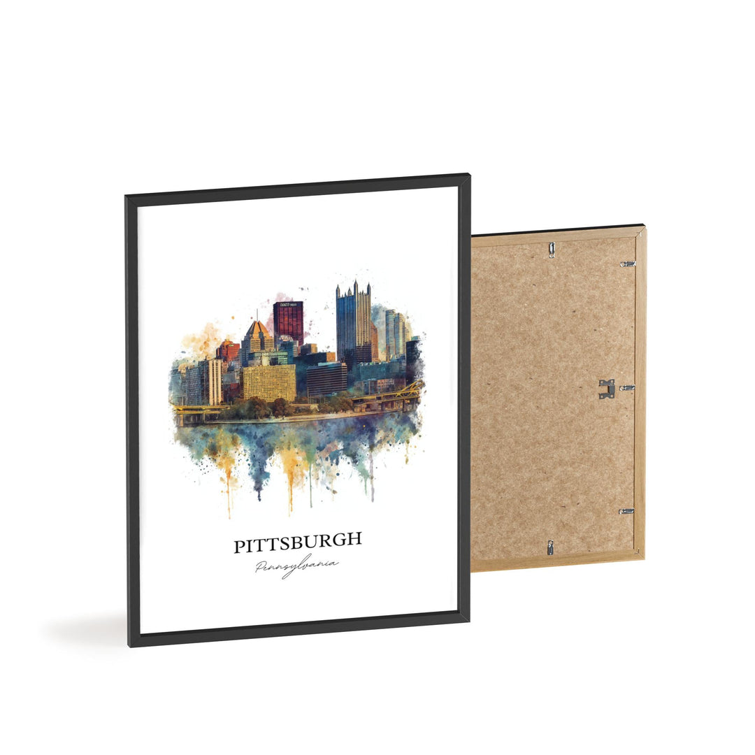 Pittsburgh, Pennsylvania Wall Art, Pittsburgh Print, Pittsburgh PA Watercolor Art, Pennsylvania Gift, Travel Print, Travel Poster, Housewarming Gift