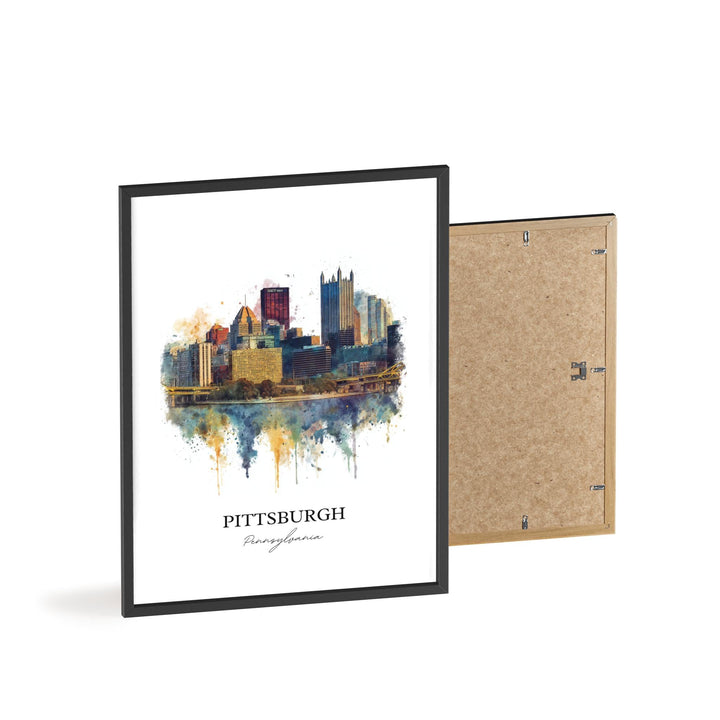 Pittsburgh, Pennsylvania Wall Art, Pittsburgh Print, Pittsburgh PA Watercolor Art, Pennsylvania Gift, Travel Print, Travel Poster, Housewarming Gift