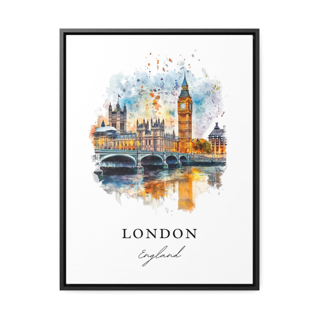 London England Wall Art, London Print, Big Ben Watercolor Art, London UK Art Gift,