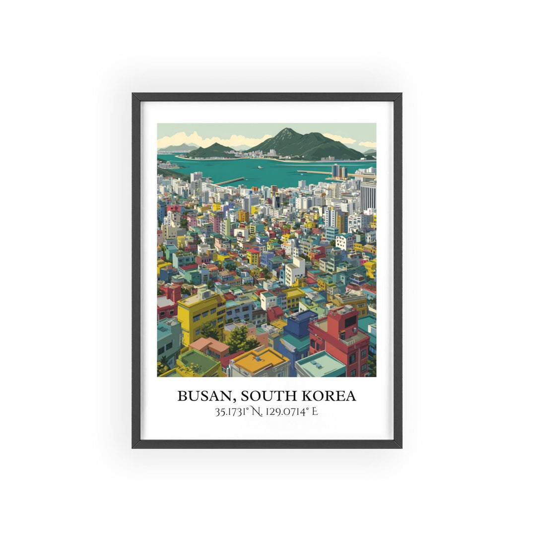 Busan South Korea Art, South Korea Retro Travel Art, Busan Home Decor, Busan Gift, South Korea Travel Art, Travel Prints, Housewarming Gift