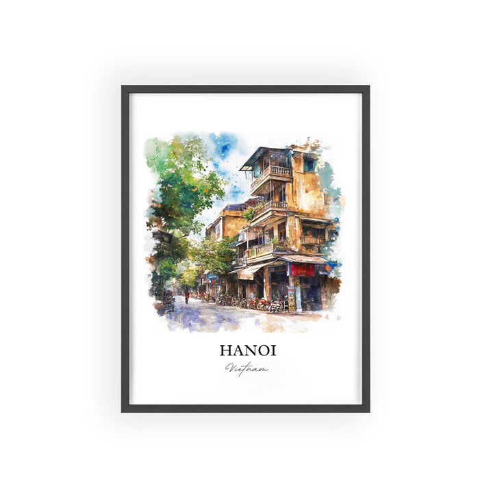 Hanoi Vietnam Wall Art, Hanoi Print, Vietnam Watercolor Art, Hanoi Vietnam Gift, Travel Print, Travel Poster, Housewarming Gift