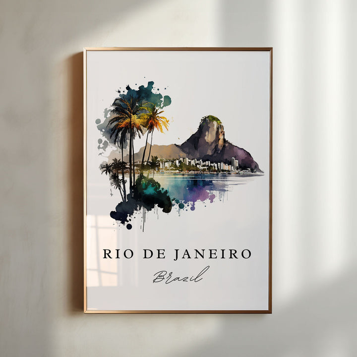 Rio de Janeiro wall art - Brazil, Rio poster, Rio Brazil Wedding gift, Rio de Janeiro Birthday present, Custom Text, Personalised Gift