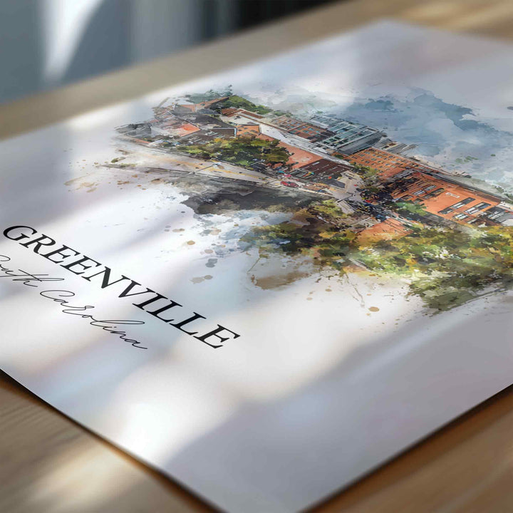 Greenville, South Carolina – Watercolor Art Print