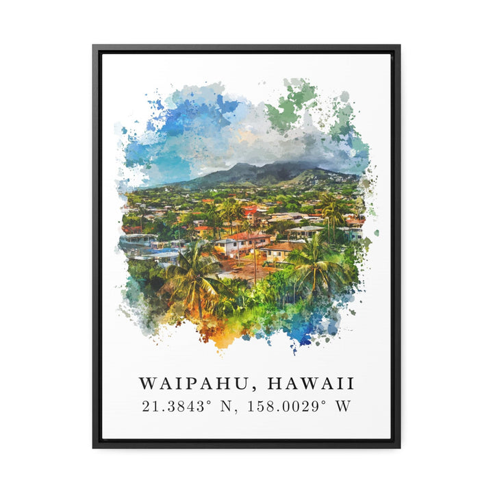 Waipahu Wall Art, Waipahu Print, Oahu Watercolor Art, Oahu Hawaii Gift, Travel Poster, Housewarming Gift