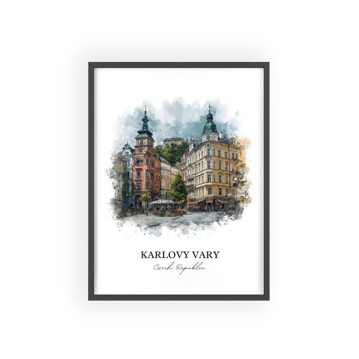 Karlovy Vary, Czech Republic – Watercolor Art Print