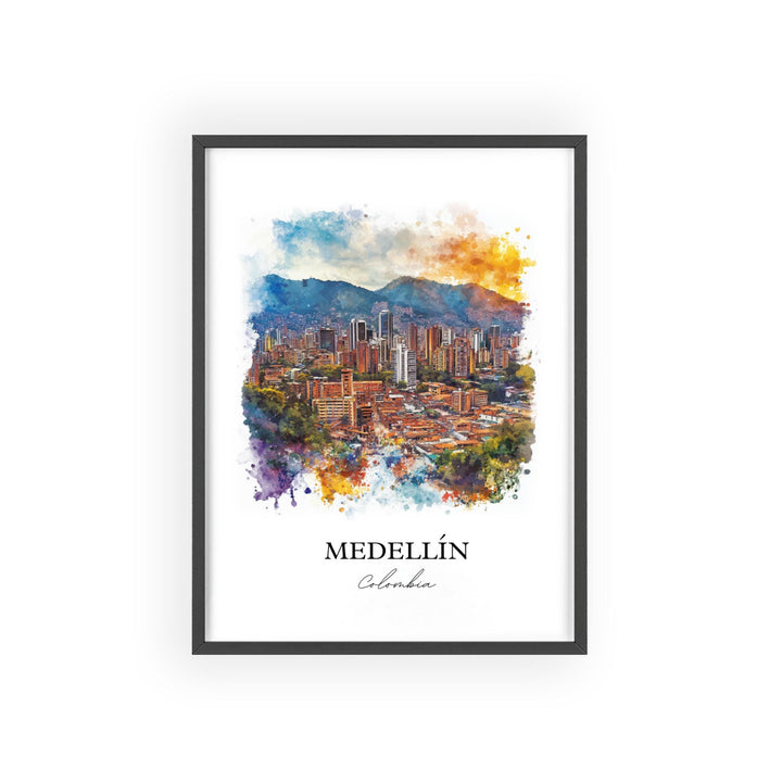 Medellín Wall Art, Colombia Print, Colombia Watercolor Art, Medellín Colombia Gift, Travel Print, Travel Poster, Housewarming Gift