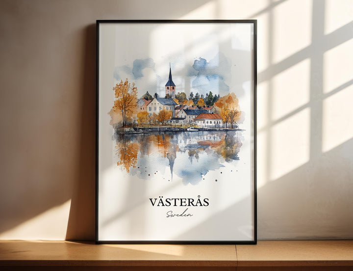 Vasteras Travel Print Wall Art Vasteras Wall Hanging Home Décor Vasteras Gift Art Lovers Sweden Art Lover Gift Vasteras Poster
