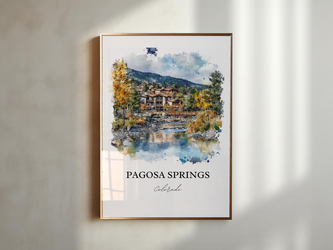 Pagosa Springs Wall Art, San Juan Mountains Print, Colorado Artwork, Pagosa Springs CO Gift, Travel Print, Travel Poster, Housewarming Gift