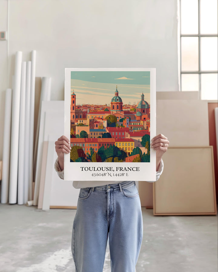 Toulouse France Art, Toulouse Retro Travel Art, Toulouse France Decor, France Gift, France Travel Art, Travel Prints, Housewarming Gift