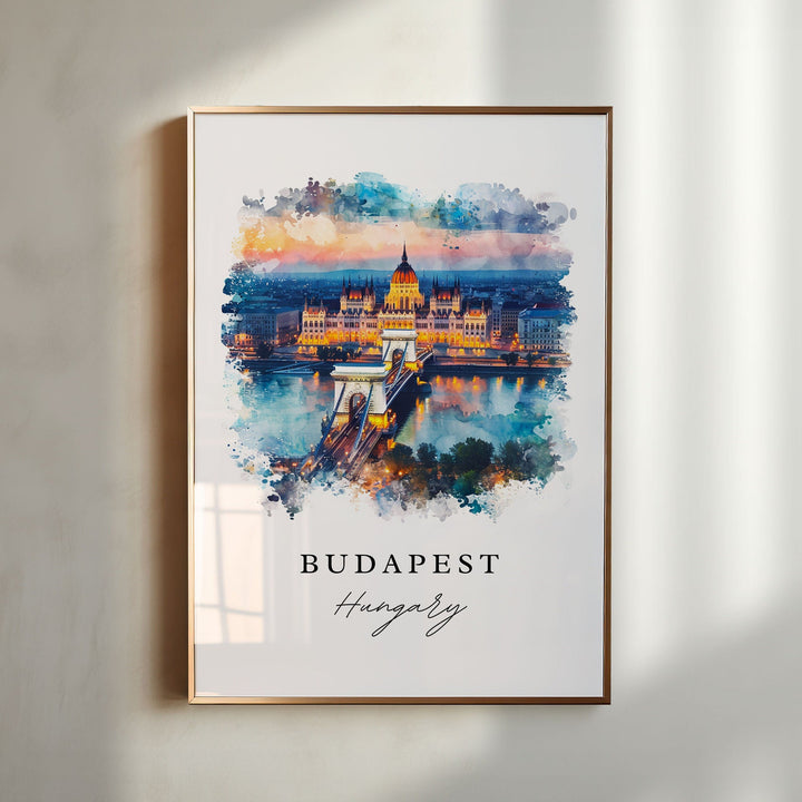 Budapest wall art - Hungary, Budapest print, Budapest Skyline gift, Hungary Birthday present, Custom Text, Perfect Gift
