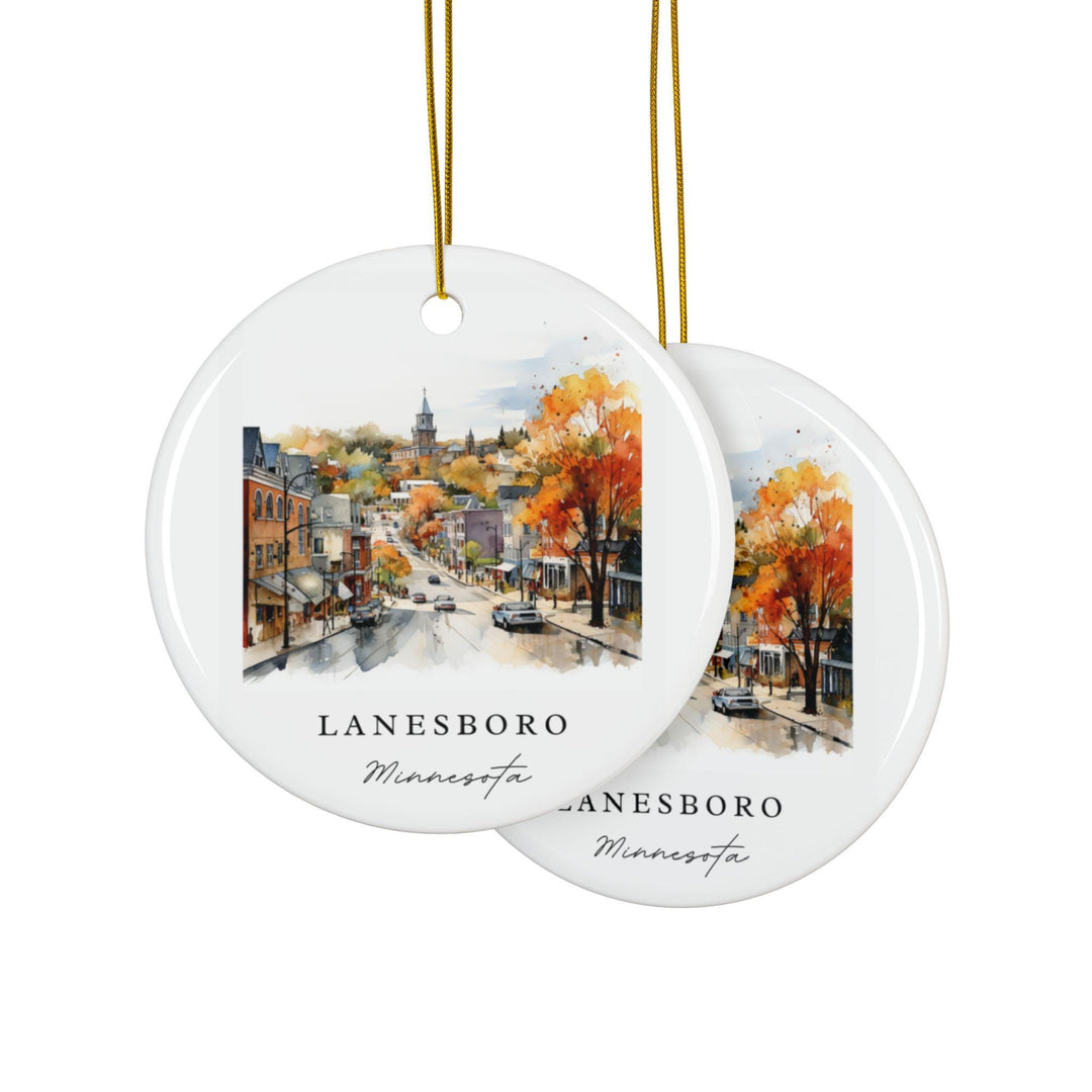 Lanesboro MN Ornament: Unique Lanesboro Souvenir, Minnesota Xmas Decor, and Authentic Minnesota Gift