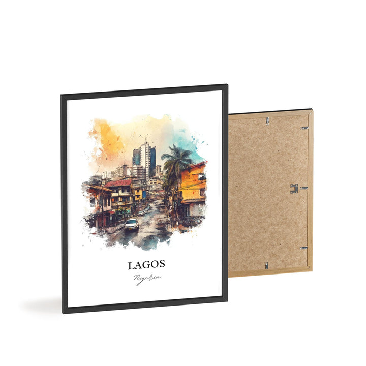 Lagos Wall Art, Lagos Nigeria Print, Nigeria Watercolor Art, Lagos Nigeria Gift, Travel Print, Travel Poster, Housewarming Gift