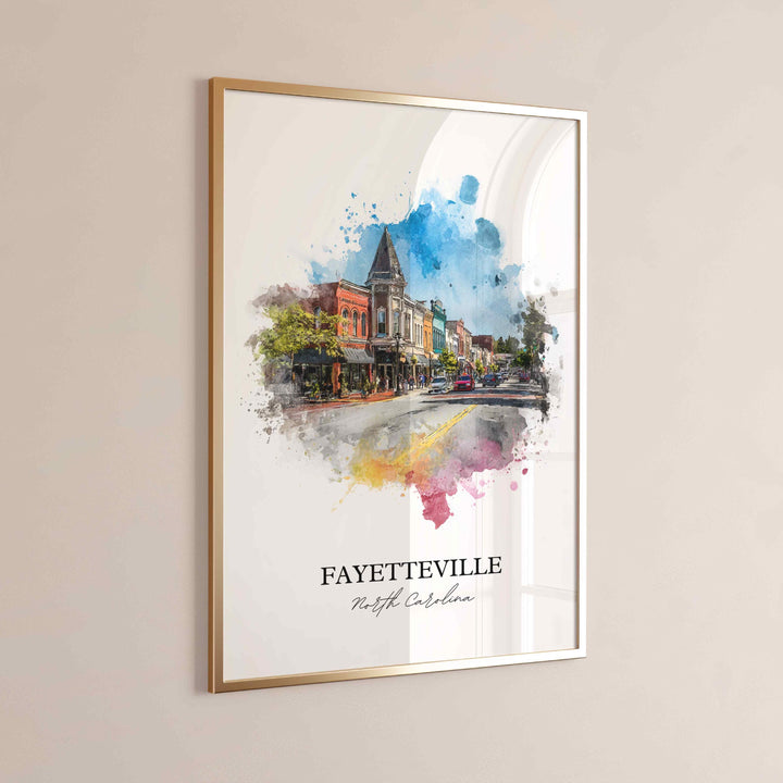Fayetteville, North Carolina – Watercolor Art Print