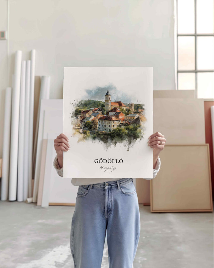 Gödöllő, Hungary – Watercolor Art Print