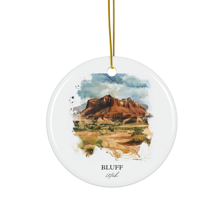Bluff Utah Ornament: Unique Bluff Utah Souvenir, Bluff Utah Xmas Decor, and Authentic Bluff Utah Gift