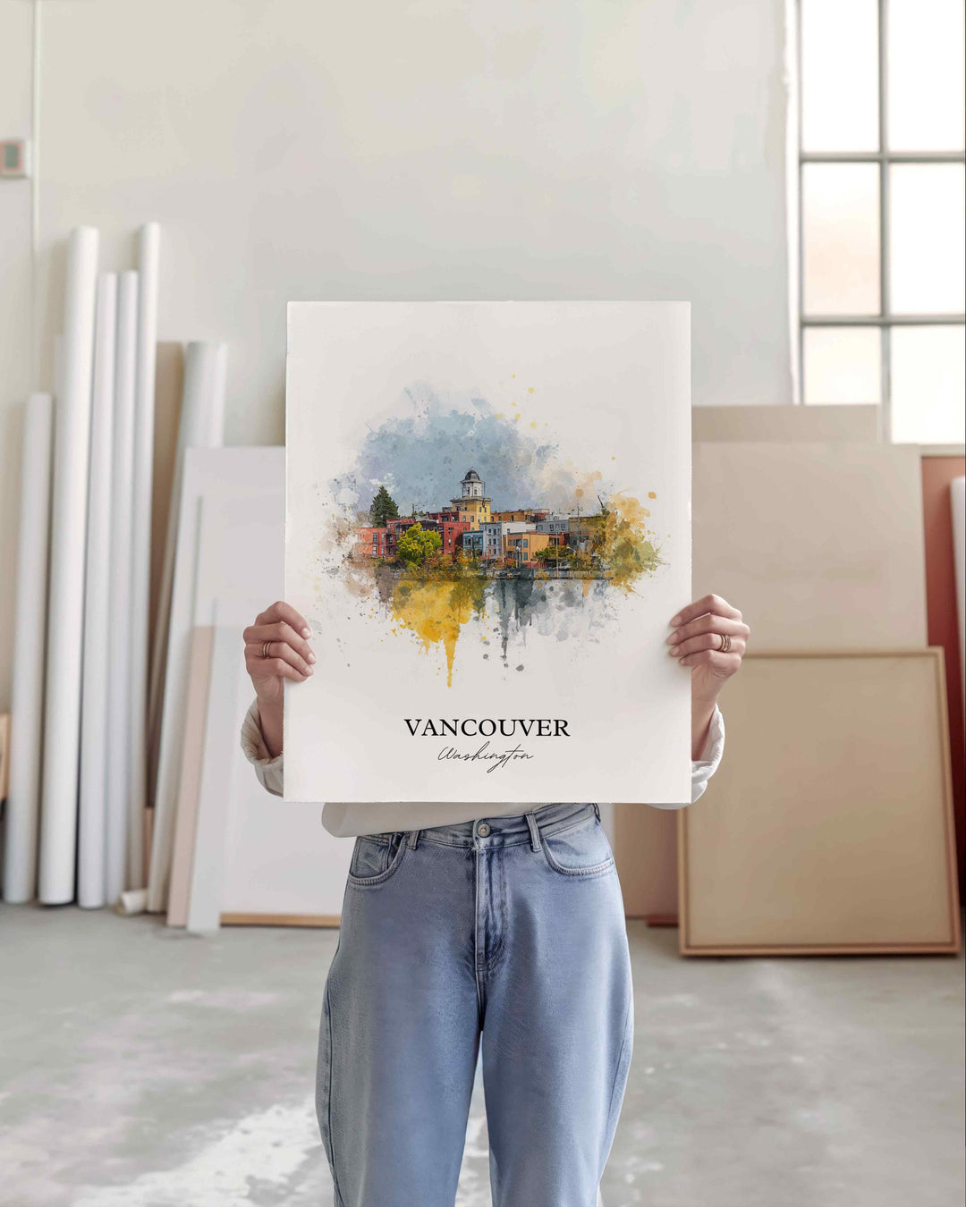 Vancouver, Washington Wall Art, Vancouver Print, Washington Watercolor Art, Clark County WA Gift, Travel Print, Travel Poster, Housewarming Gift