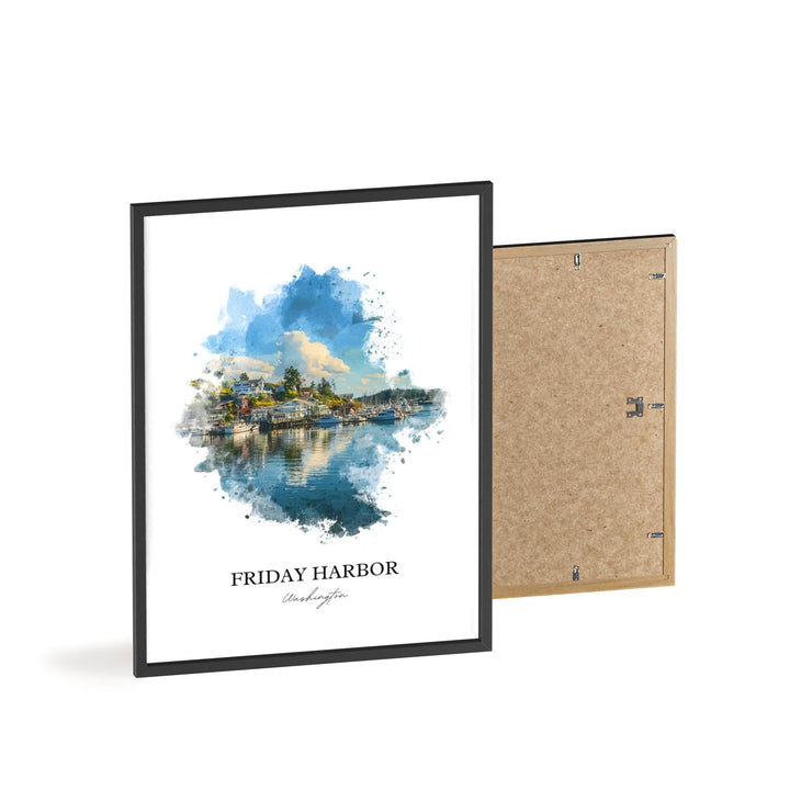 Friday Harbor, WA – Watercolor Art Print