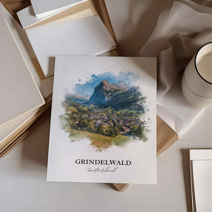 Grindelwald, Switzerland – Watercolor Art Print