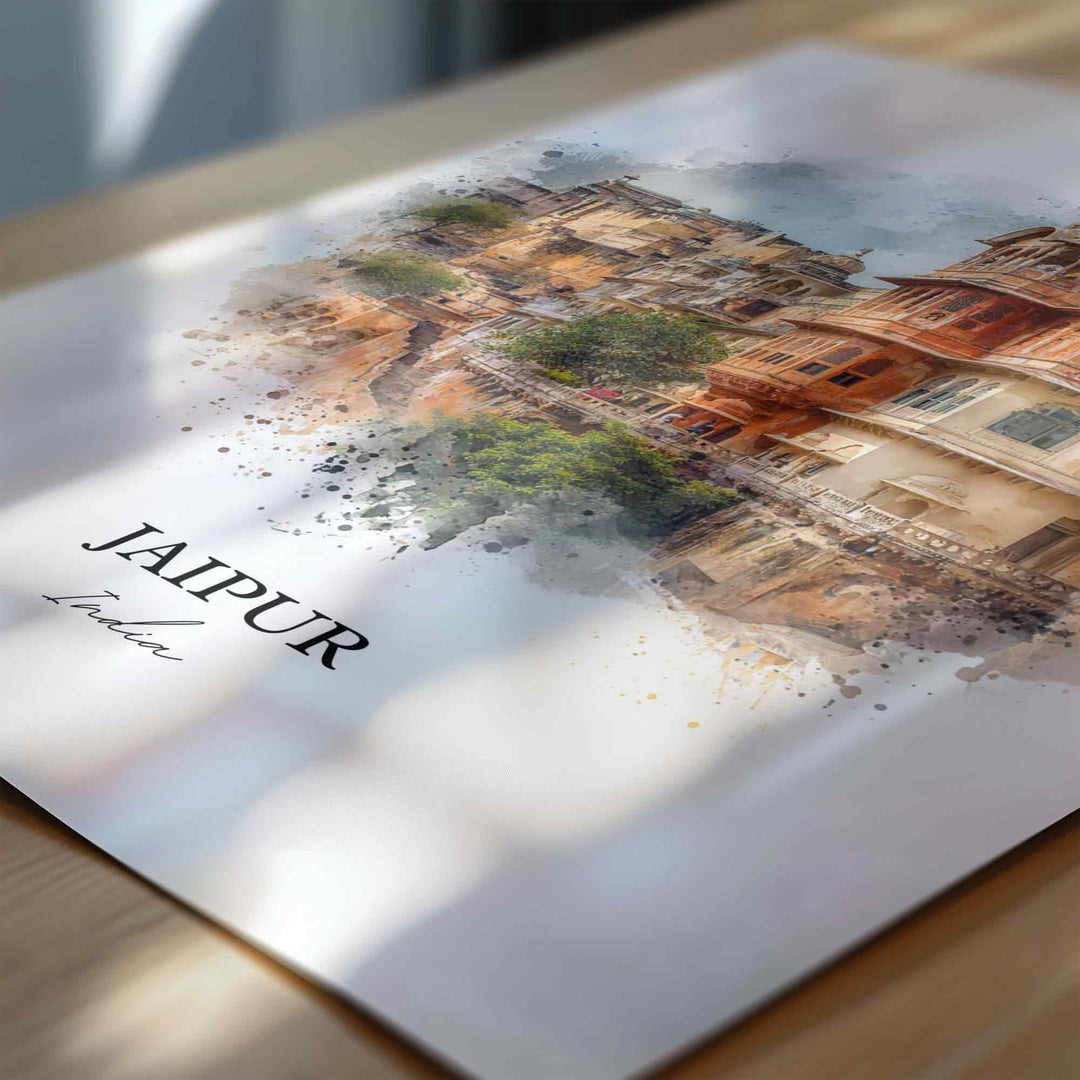 Jaipur, India – Watercolor Art Print