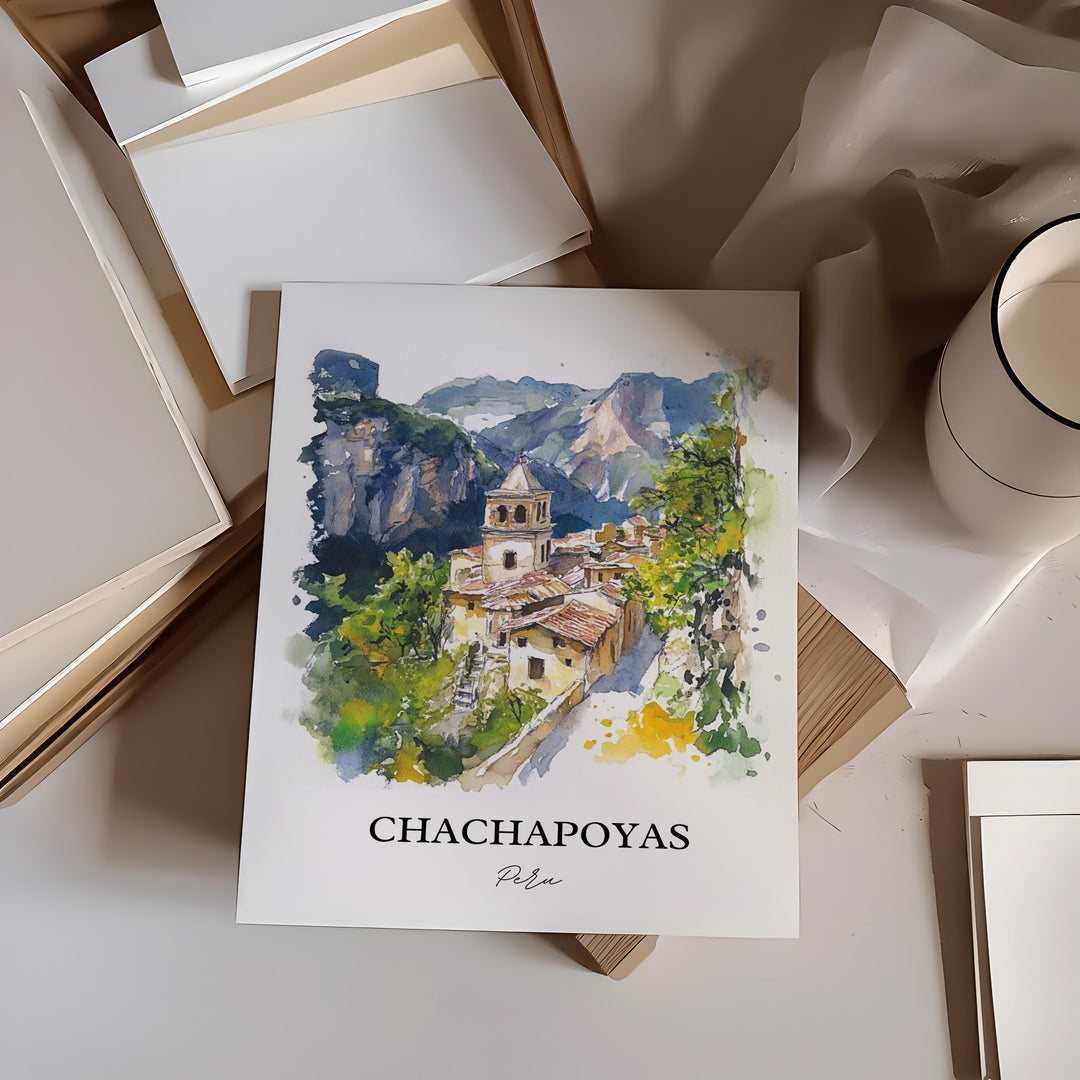 Chachapoyas Wall Art, Northern Peru Print, Peru Watercolor Art, Chachapoyas Gift, Travel Print, Travel Poster, Housewarming Gift