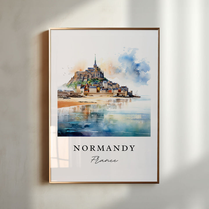 Normandy France wall art - France, Normandy poster print, Normandy FR Wedding gift, Birthday present, Custom Text, Perfect Gift