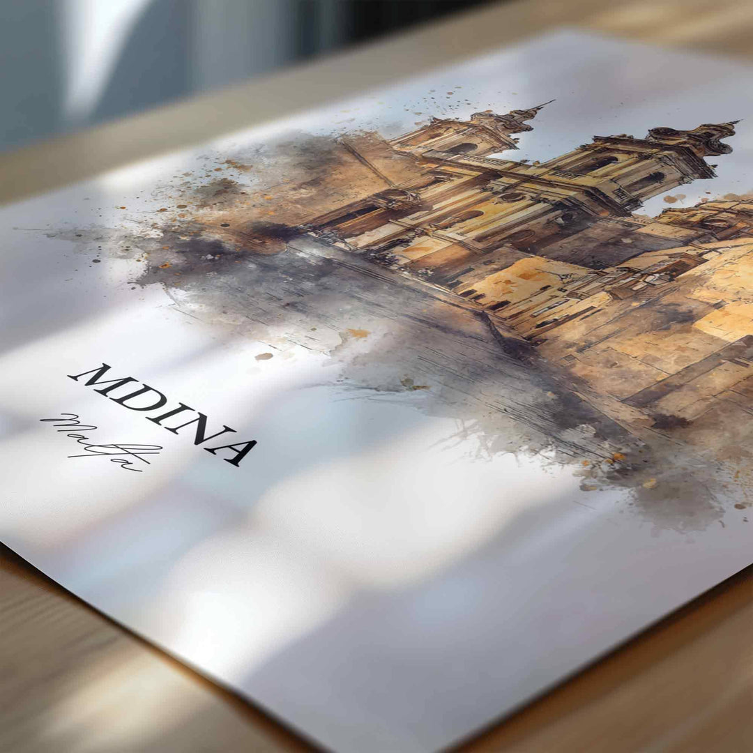 Mdina, Malta – Watercolor Art Print