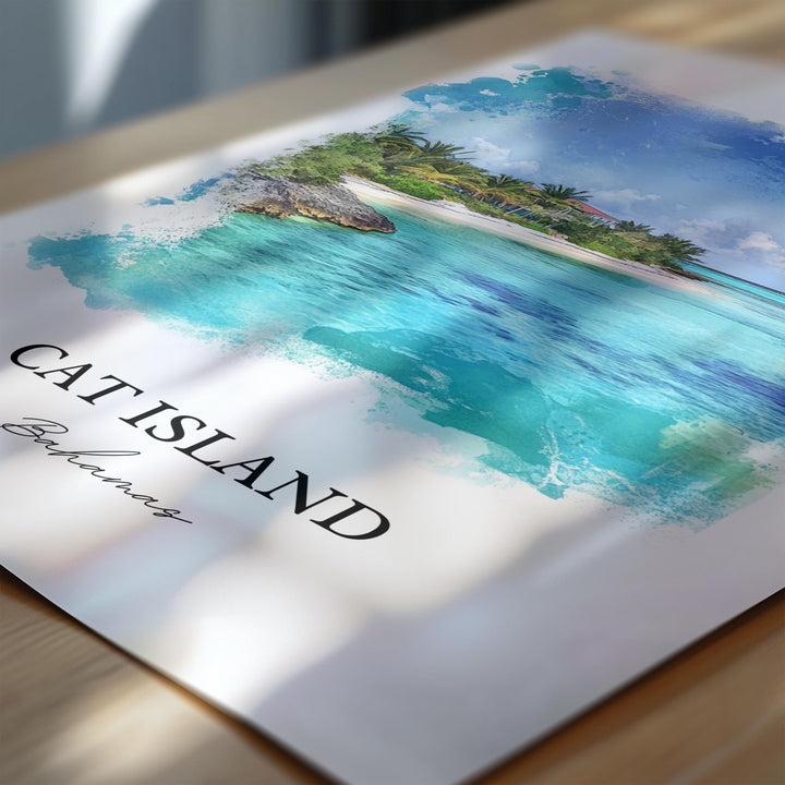 Cat Island Wall Art, Mount Alvernia Print, Bahamas Watercolor Art, Cat Island Bahamas Gift, Travel Print, Travel Poster, Housewarming Gift
