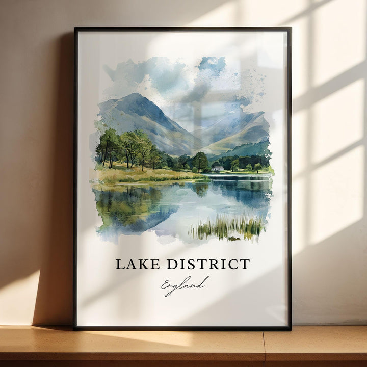 Lake District Wall Art, Lake District England Print, Cumbria Watercolor Art, England Gift, Travel Print, Travel Poster, Housewarming Gift